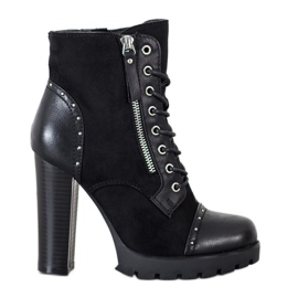 Kayla Botas de rock con tacones altos negro