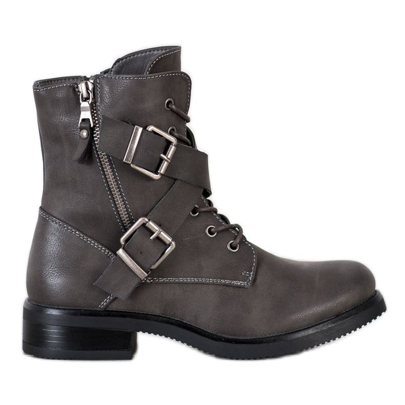 Kayla Trabajadores clásicos con hebillas gris