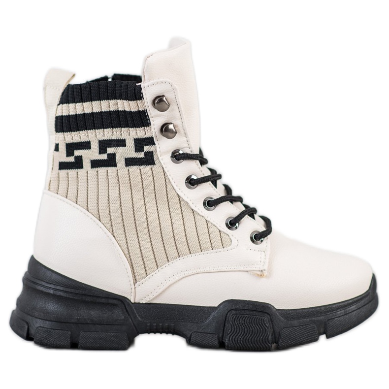 SHELOVET Trabajadores de la moda con cordones blanco negro