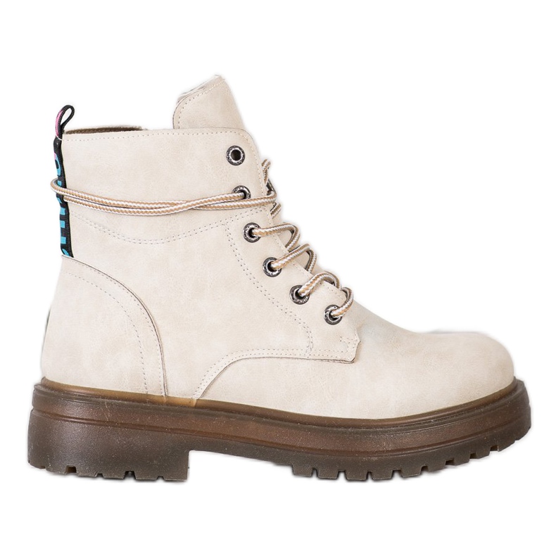 SHELOVET Tramperos beige con cuero ecológico