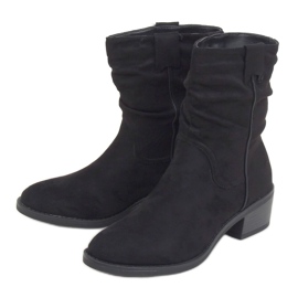 Botas negras de tacón bajo 3345 Black negro