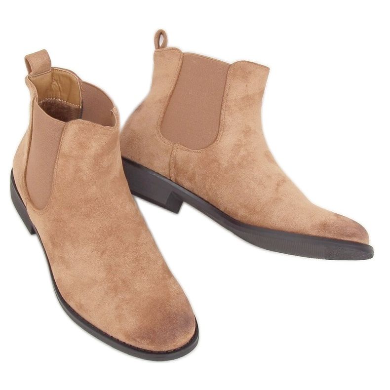 Botines Chelsea beige para mujer 8310 Caqui