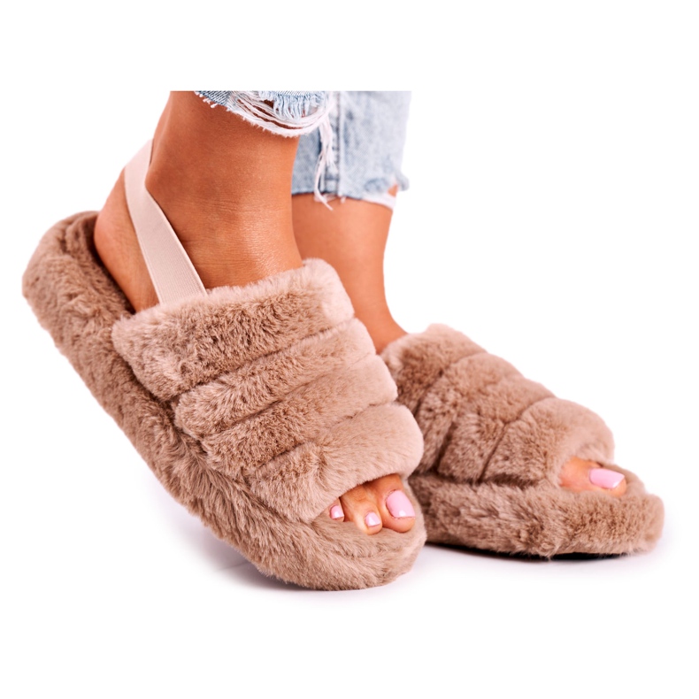 FJ1 Pantuflas de mujer en la plataforma Furry Brown Khaki Snowflake marrón caqui FJ1 Pantuflas de mujer en la plataforma Furry Brown Khaki Snowflake marrón caqui