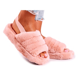 FJ1 Pantuflas de mujer en la plataforma de copo de nieve de piel naranja