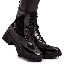 Botas Trabajadores Calentado Negro Animal Print Helena