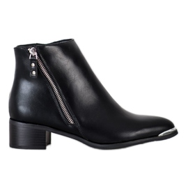 Kayla Botas elegantes con cremallera. negro plata