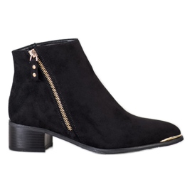 Kayla Botas elegantes con cremallera. negro dorado