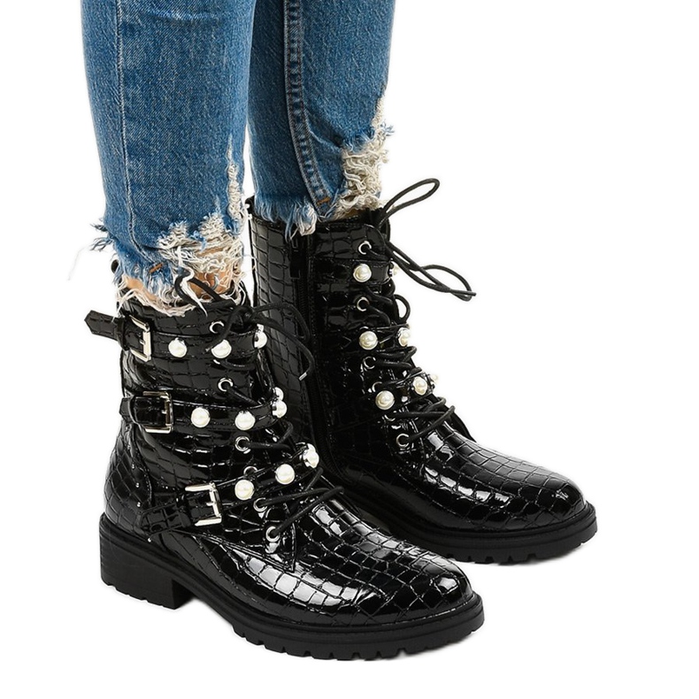 Botas negras planas con aislamiento Torwain pearls negro Botas negras planas con aislamiento Torwain pearls negro