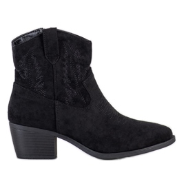 Cm Paris Botas de vaquero de gamuza con estilo negro