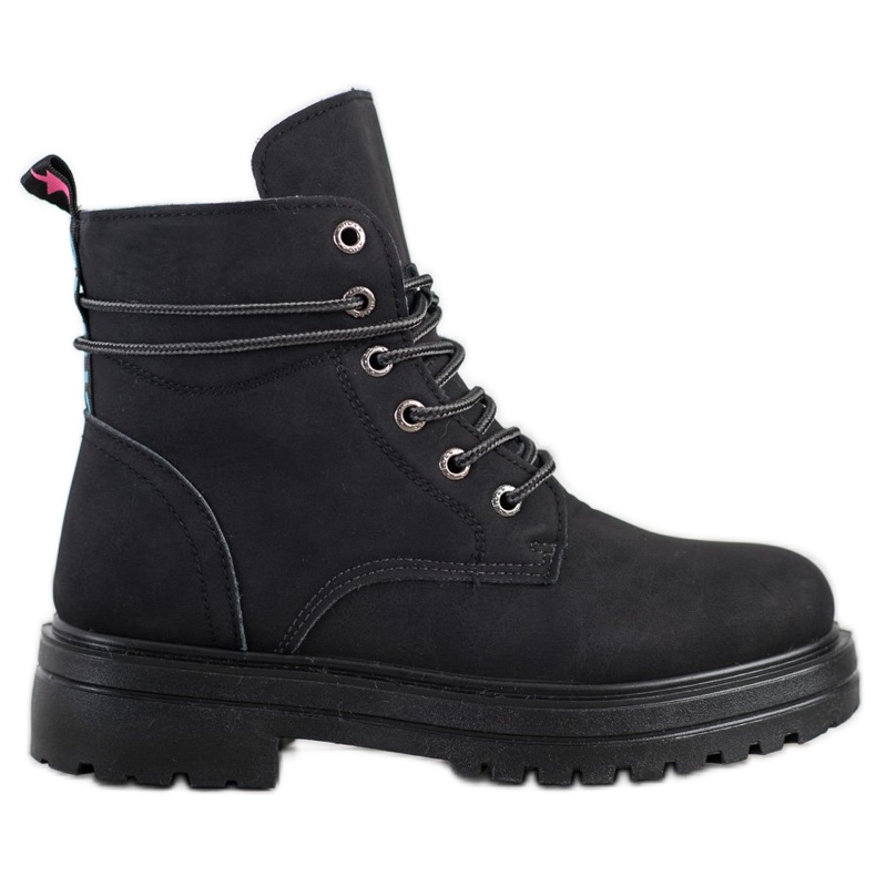 SHELOVET Tramperos negros con cuero ecológico SHELOVET Tramperos negros con cuero ecológico