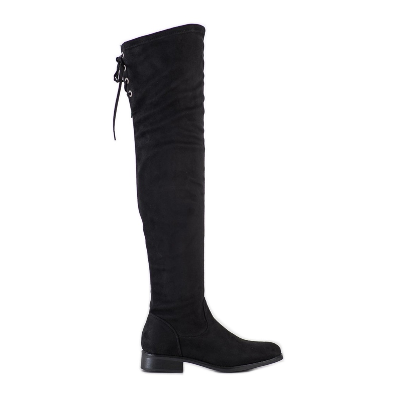 Lovit Botas por encima de la rodilla con parte superior ancha negro Lovit Botas por encima de la rodilla con parte superior ancha negro