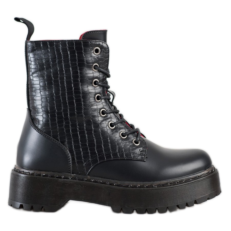 Gogo Botas negras en la plataforma negro