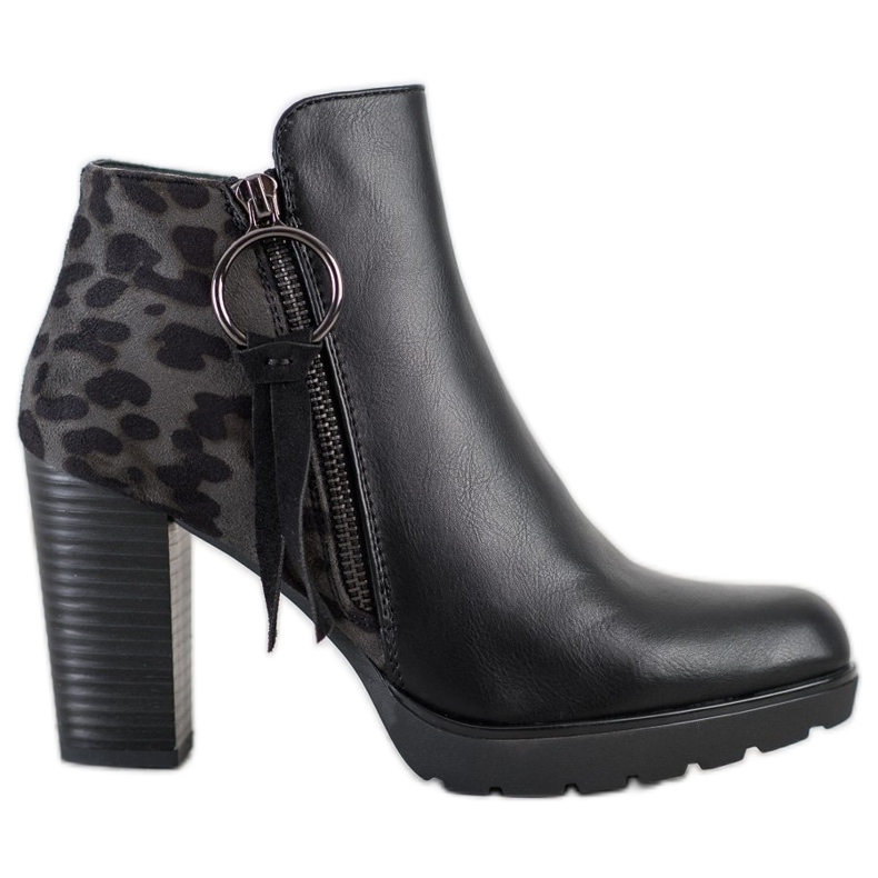 Goodin Botas cálidas con estampado de leopardo negro Goodin Botas cálidas con estampado de leopardo negro