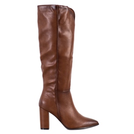 Seastar Botas elegantes con cuero ecológico marrón