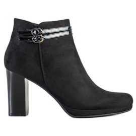 Daszyński Botas elegantes con rayas negro