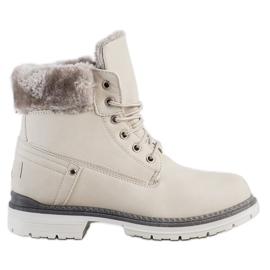 SHELOVET Botas de montaña con piel beige