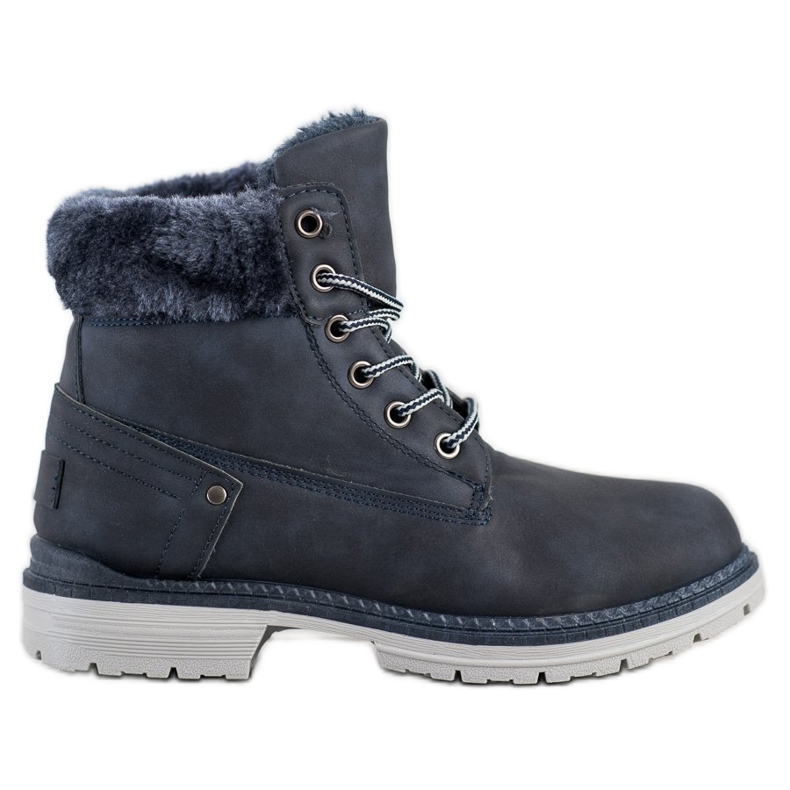 SHELOVET Botas de montaña con piel azul marino