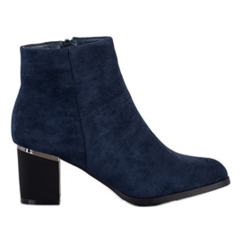 SHELOVET Botas de ante azul marino