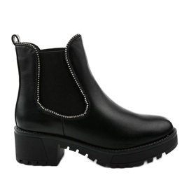 Botas negras en la plataforma de cuero ecológico Torwarine negro