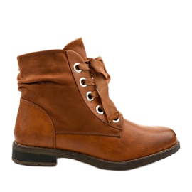 Botas planas camel con cremallera, polipiel Stechford marrón amarillo