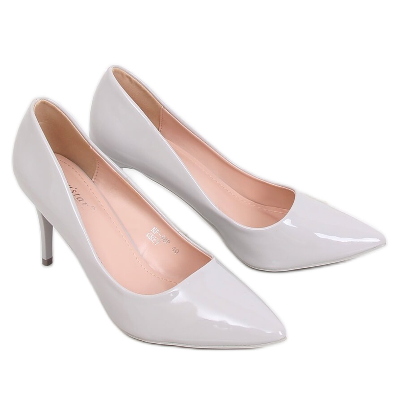 Zapatos de salón en gris lacado gris NF-48P Grey Ii Species