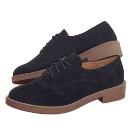 Negro TU146 Mocasines negros con cordones Negro TU146 Mocasines negros con cordones