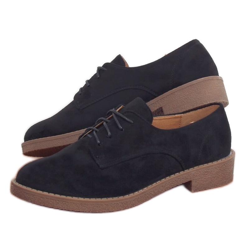 Negro TU146 Mocasines negros con cordones