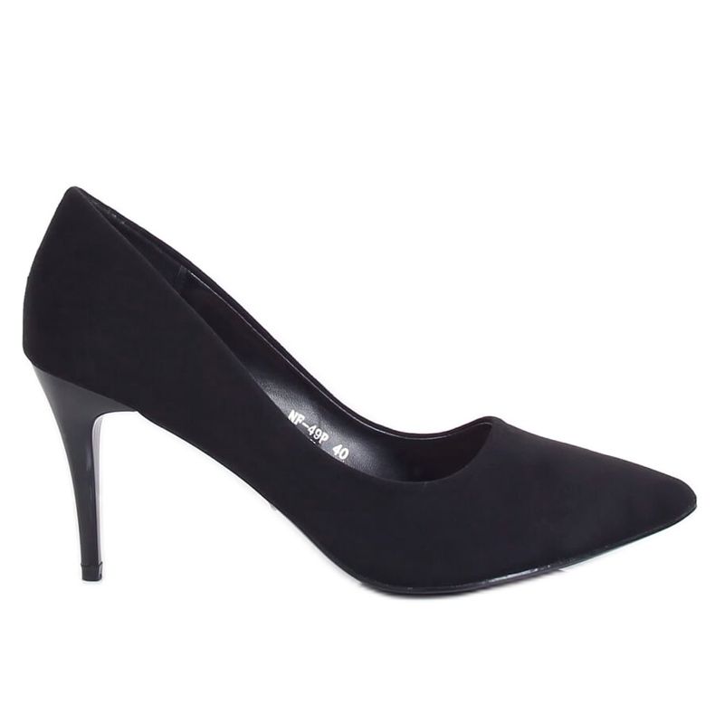 Zapatos de salón con tacón cómodo negro NF-49P Negro