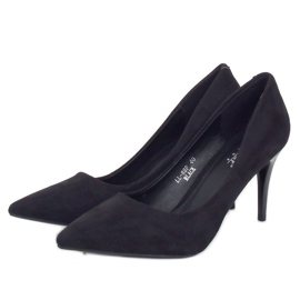 Tacones negros sobre un tacón cómodo LL-88p Negro