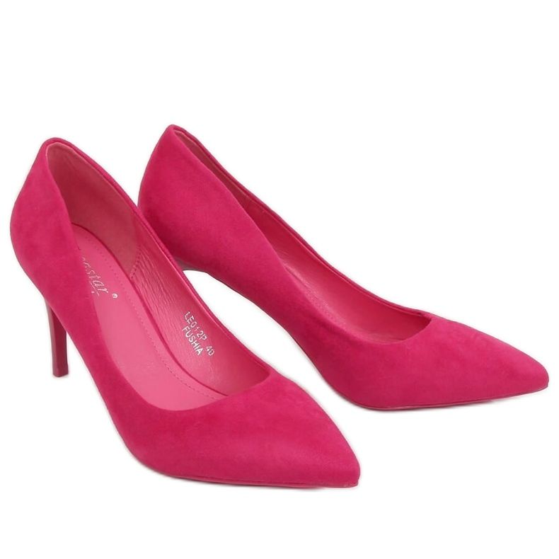 Zapatos cómodos con tacón fucsia LE012P Fushia rosado Zapatos cómodos con tacón fucsia LE012P Fushia rosado