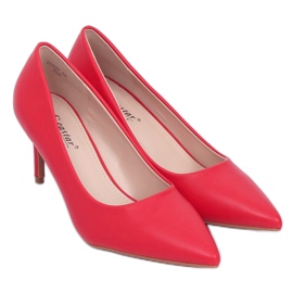 Rojo CD62P Stilettos tacón bajo rojo