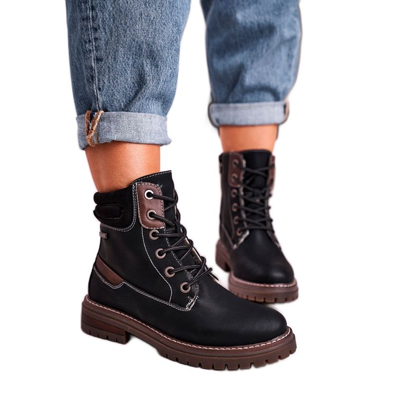 Black Warm Workers Trappers Timber para mujer marrón negro