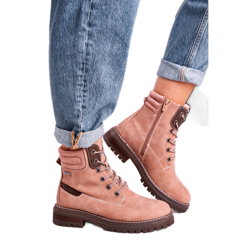 Mujeres Warm Workers Trappers Pink Timber beige marrón rosado