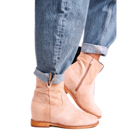 FG1 Botines Mujer Ante Beige Vanya