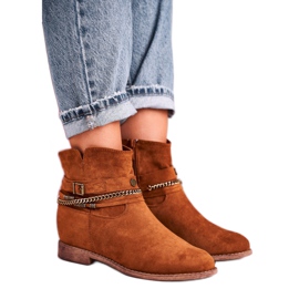 BUGO Botas De Cuña Con Cadena De Ante Marrón Eliza amarillo
