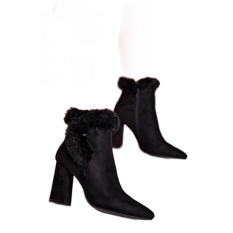 Botas De Tacón Con Piel Ante Sophie Negra negro Botas De Tacón Con Piel Ante Sophie Negra negro