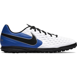 Botas de fútbol Nike Tiempo Legend 8 Club Tf AT6109 104 blanco, azul, negro blanco