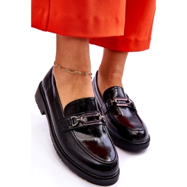 S.Barski Mocasines Mocasines Lacados Con Adorno Maura Negro 3