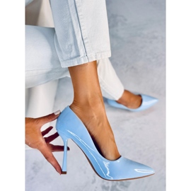Zapatos de tacón alto lacados Anika Azul para mujer 3