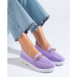 Mocasines calados lila de Shelovet violeta 1