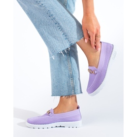 Mocasines calados lila de Shelovet violeta 2