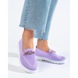 Mocasines calados lila de Shelovet violeta 3
