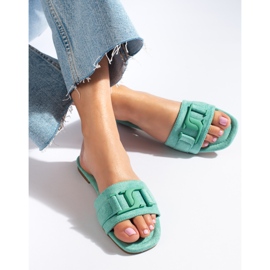 Babucha mujer Shelovet ante verde 3