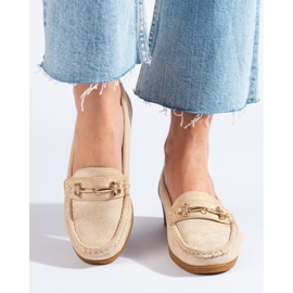 Mocasines mujer cuña ante Shelovet beige 3