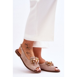 Sandalias Planas Ante Nicole 2805/042 Beige 4