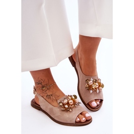 Sandalias Planas Ante Nicole 2805/042 Beige 7