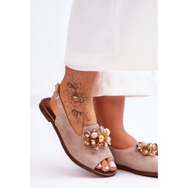 Sandalias Planas Ante Nicole 2805/042 Beige 2