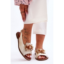 Sandalias Planas Nicole 2805/064 Oro dorado 1