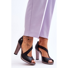 Sandalias de cuero con tacones sin cordones Maciejka 06083-01 Negro 1 Sandalias de cuero con tacones sin cordones Maciejka 06083-01 Negro 1