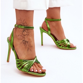 Sandalias de mujer My Darling de tacón alto de color verde 2